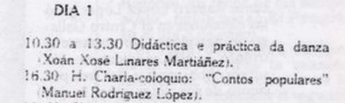 Conferencia no "VI Curso de Folklore Galego", coa charla- coloquio sobre "CONTOS POPULARES" (1-4-1988)